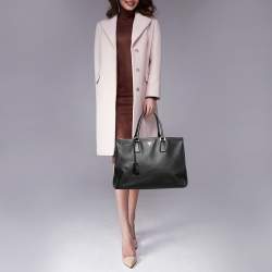 Pre Owned Prada Black Leather Large Double Zip Tote