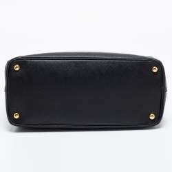 Pre Owned Prada Black Leather Large Double Zip Tote
