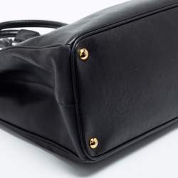 Pre Owned Prada Black Leather Large Double Zip Tote