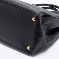 Pre Owned Prada Black Leather Large Double Zip Tote