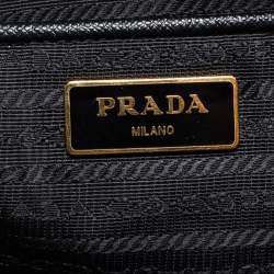 Pre Owned Prada Black Leather Large Double Zip Tote