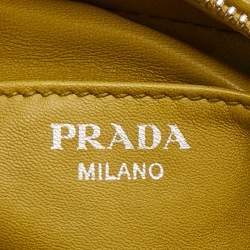 Pre Owned Prada Grey Leather Bauletto Bag
