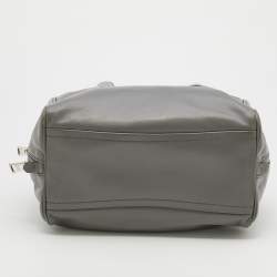 Pre Owned Prada Grey Leather Bauletto Bag