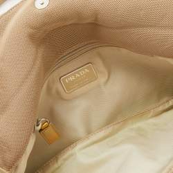Pre Owned Prada Gold Patent Paillet Leather Shoulder Bag