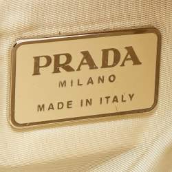 Pre Owned Prada Gold Patent Paillet Leather Shoulder Bag
