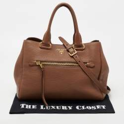 Pre Owned Prada Brown Leather Phenix Tote