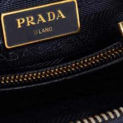 Pre Owned Prada Dark Blue Saffiano Lux Leather Small Promenade Satchel