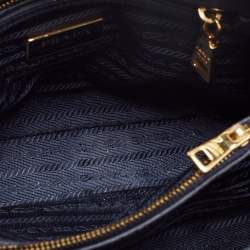 Pre Owned Prada Dark Blue Saffiano Lux Leather Small Promenade Satchel