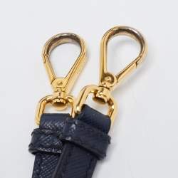 Pre Owned Prada Dark Blue Saffiano Lux Leather Small Promenade Satchel