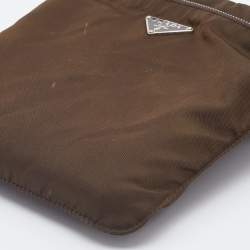 Pre Owned Prada  Dark Olive Nylon Messenger Bag