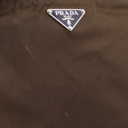 Pre Owned Prada  Dark Olive Nylon Messenger Bag