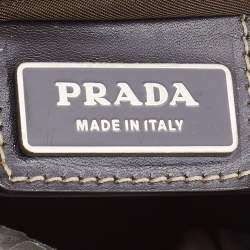 Pre Owned Prada  Dark Olive Nylon Messenger Bag