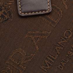 Pre Owned محفظة كومباكت برادا جلد وجاكار بني بالشعار 