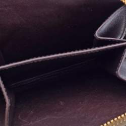 Pre Owned محفظة كومباكت برادا جلد وجاكار بني بالشعار 