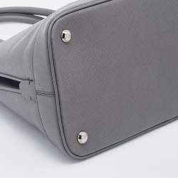 Pre Owned Prada Grey Saffiano Lux Leather Open Promenade Satchel