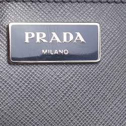 Pre Owned Prada Grey Saffiano Lux Leather Open Promenade Satchel