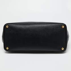 Pre Owned Prada Black Saffiano Leather Gardener's Tote