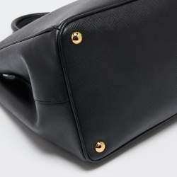 Pre Owned Prada Black Saffiano Leather Gardener's Tote