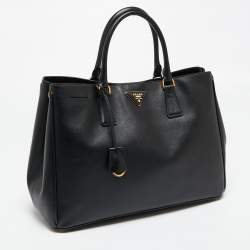 Pre Owned Prada Black Saffiano Leather Gardener's Tote