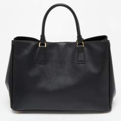 Pre Owned Prada Black Saffiano Leather Gardener's Tote