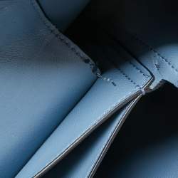 Pre Owned Prada Dark Blue Saffiano Leather Double Tote Bag