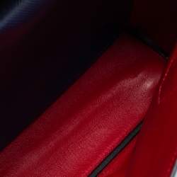 Pre Owned Prada Blue Saffiano Cuir Leather Medium Double Handle Tote