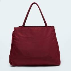 Pre Owned Prada Red Tessuto Nylon Tote