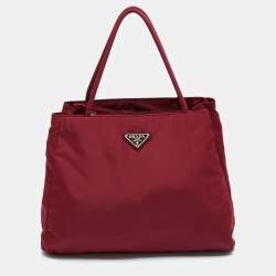 Pre Owned Prada Red Tessuto Nylon Tote