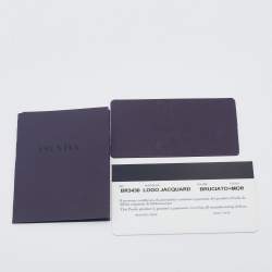 Pre Owned Prada Brown Logo Jacquard And Leather Hobo