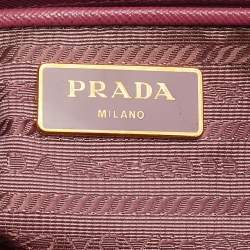 Pre Owned Prada Pink Saffiano Leather Large Double Zip Tote