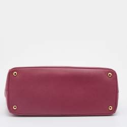 Pre Owned Prada Pink Saffiano Leather Large Double Zip Tote