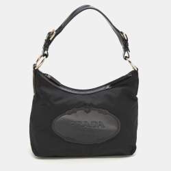 Pre Owned Prada Black Nylon Hobo