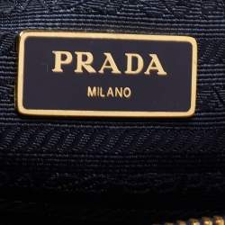 Pre Owned Prada Blue Saffiano Lux Leather Large Galleria Double Zip Tote