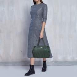 Pre Owned Prada Dark Green Nylon Satchel