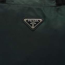 Pre Owned Prada Dark Green Nylon Satchel