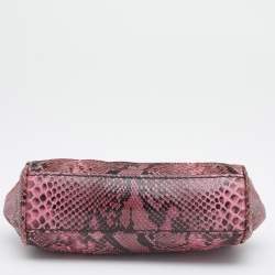 Pre Owned Prada Pink Python and Alligator Frame Clutch