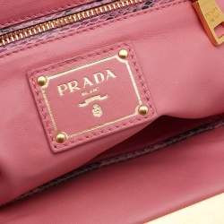 Pre Owned Prada Pink Python and Alligator Frame Clutch