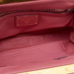 Pre Owned Prada Pink Python and Alligator Frame Clutch