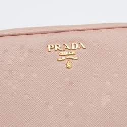 Pre Owned Prada Light Pink Saffiano Leather Mini Camera Crossbody Bag