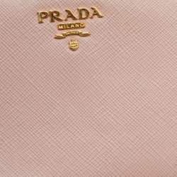 Pre Owned Prada Light Pink Saffiano Leather Mini Camera Crossbody Bag