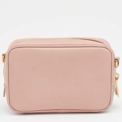 Pre Owned Prada Light Pink Saffiano Leather Mini Camera Crossbody Bag