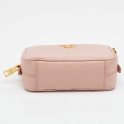Pre Owned Prada Light Pink Saffiano Leather Mini Camera Crossbody Bag
