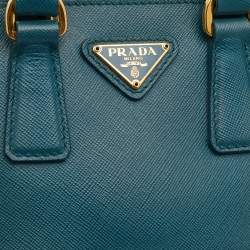 Pre Owned Prada Green Saffiano Leather Mini Promenade Satchel