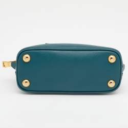 Pre Owned Prada Green Saffiano Leather Mini Promenade Satchel