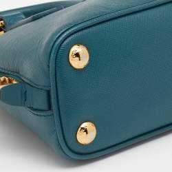 Pre Owned Prada Green Saffiano Leather Mini Promenade Satchel