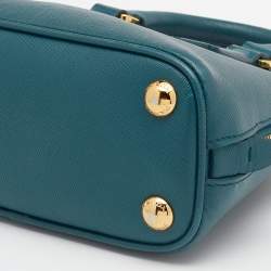 Pre Owned Prada Green Saffiano Leather Mini Promenade Satchel