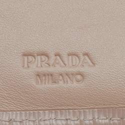 Pre Owned Prada Beige Vitello Move Leather French Compact Wallet