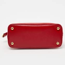 Pre Owned Prada Red Saffiano Vernice Leather Mini Promenade Satchel
