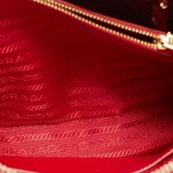 Pre Owned Prada Red Saffiano Vernice Leather Mini Promenade Satchel
