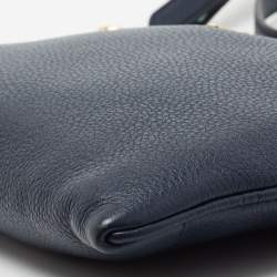 Pre Owned Prada Blue Vitello Diano Leather Double Compartment Crossbody Bag